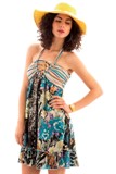Halterneck Patterned Summer Day Dress